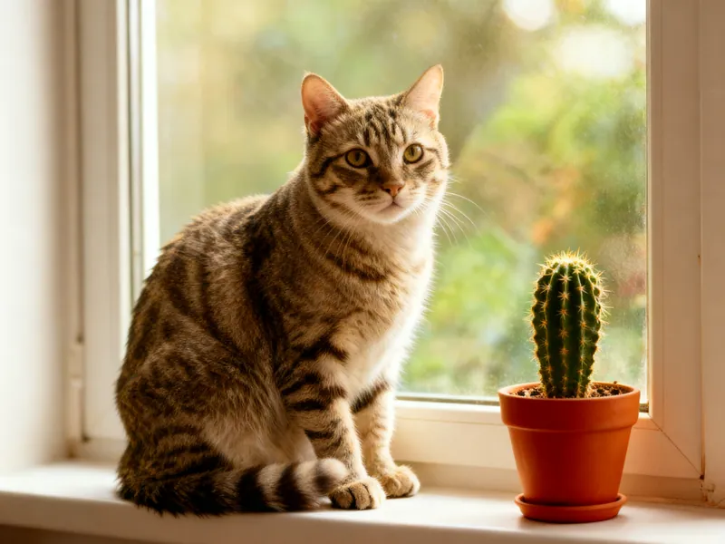Damaged photo of a cat on a windowsill restored