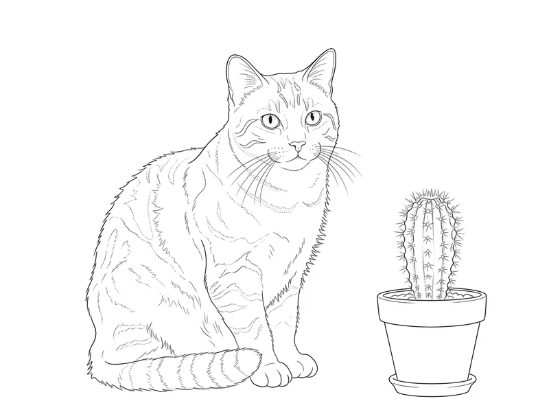 Photo of a cat turned into a fine line tattoo design