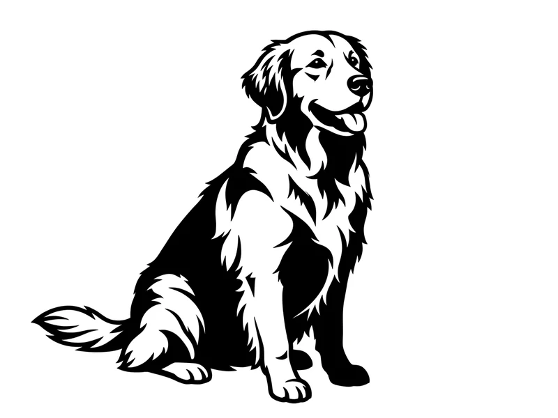 Photo of a dog turned into a blackwork tattoo design